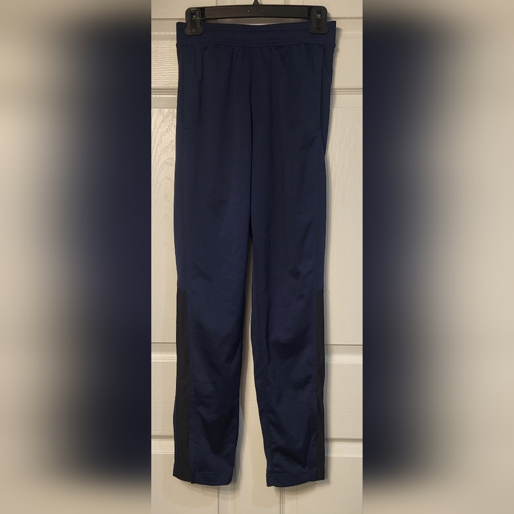 Athletic Works Blue and Black Athletic Pants Zippered Ankle Hip Pockets Small